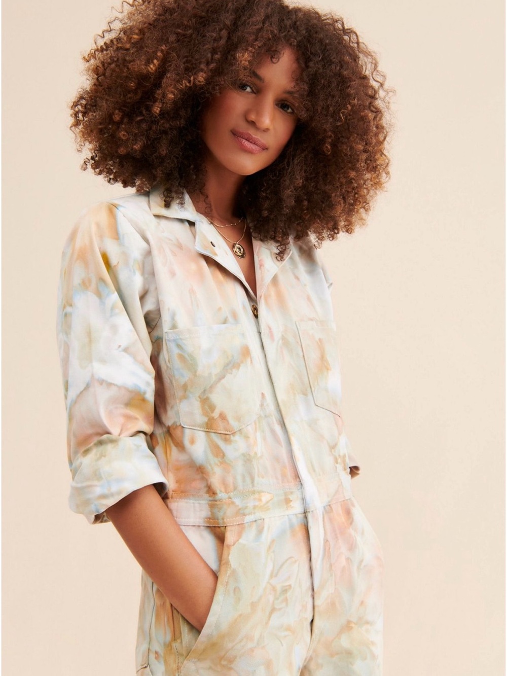 Free People Riverside Tie Dye Flight Suit - sz L - Picture 14 of 16